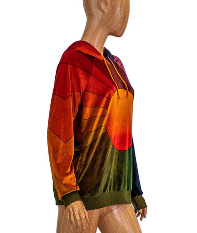 Aviator Nation Clothing Medium "Galaxy Rainbow Sunburst Velvet Pullover Hoodie" Sweatshirt