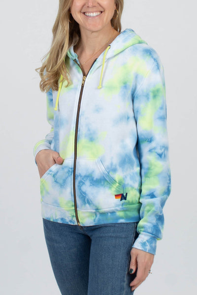 Aviator Nation Clothing Small Tie Dye Zip Hoodie