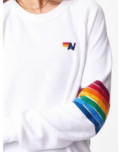 Aviator Nation Clothing XS Rainbow Stitch Crew Sweatshirt