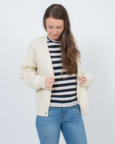 Aymara Clothing Small Cable Knit Cardigan
