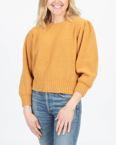 Aymara Clothing Small Yellow Puff Sleeve Sweater