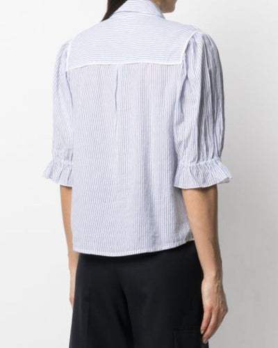 BA&SH Clothing XS Striped Puff Sleeve Blouse