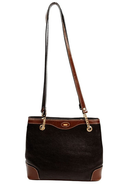 Bally Bags One Size Black and Tan Leather Purse