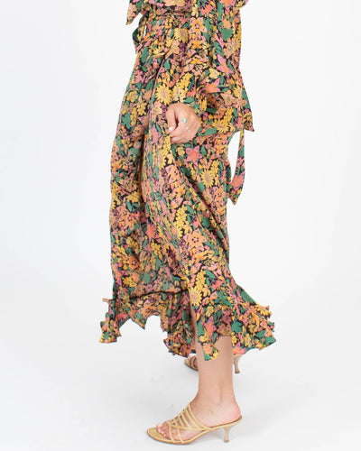 Banjanan Clothing XS Silk Ruffle Wrap Skirt