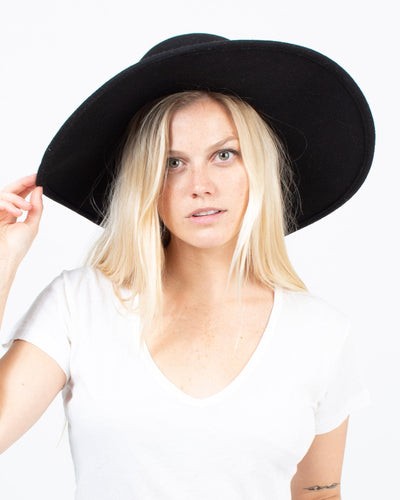 BCBG Max Azria Accessories One Size Black Wide Brim Hat