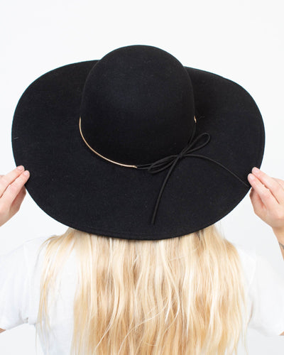 BCBG Max Azria Accessories One Size Black Wide Brim Hat
