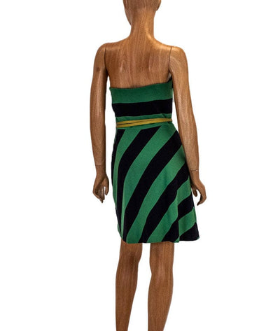 BCBG Max Azria Clothing Medium | 6 Striped Spaghetti Strap Dress with Belt