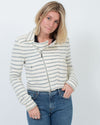 BCBG Max Azria Clothing Small Striped Zip-Up Blazer