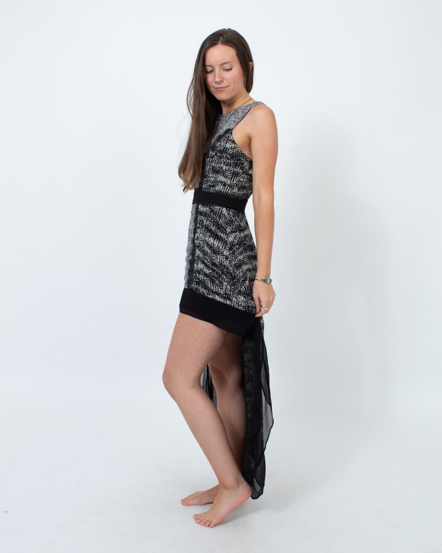 BCBG Max Azria Clothing XS | US 4 Printed High-Low Dress