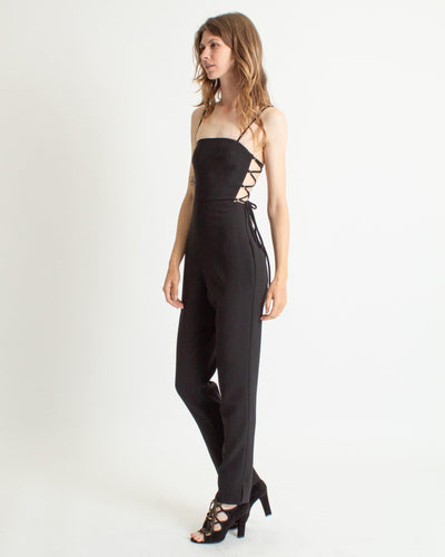 BCBG Max Azria Clothing XXS Black Sleeveless Jumpsuit