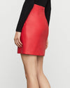 BCBG Max Azria Clothing XXS Red Faux Leather Mini Skirt