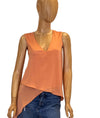 BCBG Max Azria Clothing XXS Silk Asymmetric V-Neck Tank