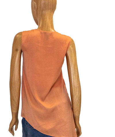BCBG Max Azria Clothing XXS Silk Asymmetric V-Neck Tank