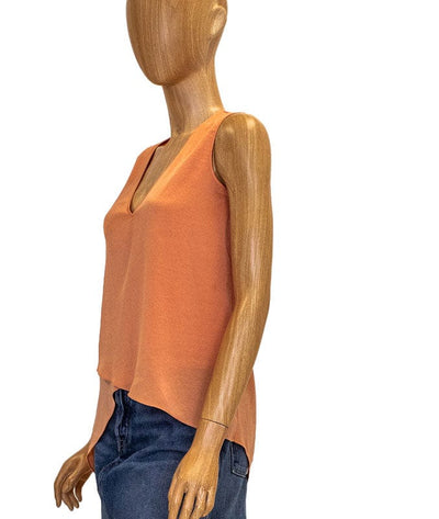 BCBG Max Azria Clothing XXS Silk Asymmetric V-Neck Tank