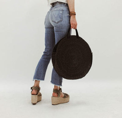 Beach Gold Bags One Size Woven Round Bag