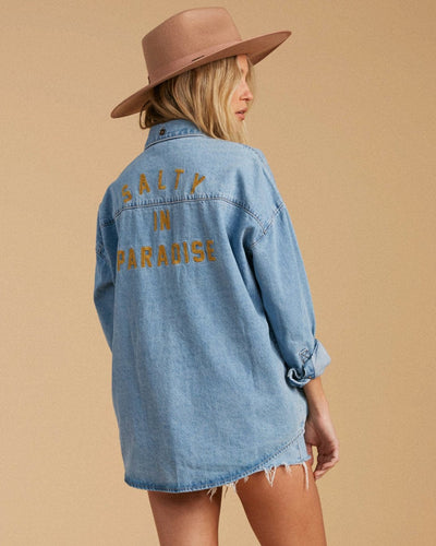 Billabong Clothing Small "Feeling Salty" Denim Button Down