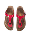 Birkenstock Shoes Large | US 9 "Gizeh Birko-Flor" Red Patent Slip On Sandals