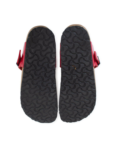 Birkenstock Shoes Large | US 9 "Gizeh Birko-Flor" Red Patent Slip On Sandals