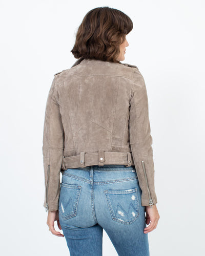 BLANKNYC Clothing XS Taupe Suede Jacket
