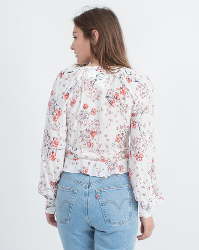 Blue Life Clothing XS "Lilia" Floral Tie-Front Blouse