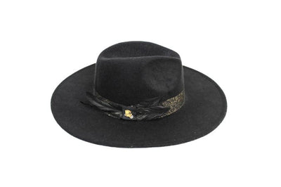 Bone By Dawn Accessories One Size "Navajo" Black Wide Brim Hat