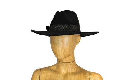Bone By Dawn Accessories One Size "Navajo" Black Wide Brim Hat
