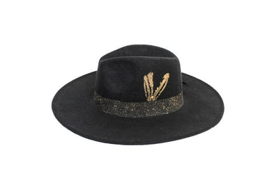 Bone By Dawn Accessories One Size "Navajo" Black Wide Brim Hat
