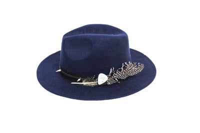 Bone By Dawn Accessories One Size Navy Studded Wide Brim Hat