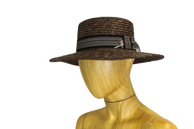 Bone By Dawn Accessories One Size Wide Brim Flat Top Straw Hat