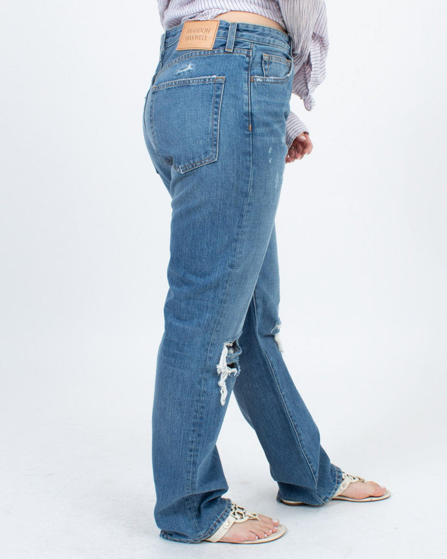 Brandon Maxwell Clothing Medium | US 29 Light Wash Distressed Boyfriend Jeans