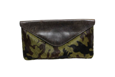 Brave Bags One Size Leather Envelope "Chapa" Clutch in Army Cow Hair