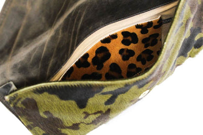 Brave Bags One Size Leather Envelope "Chapa" Clutch in Army Cow Hair
