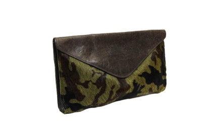 Brave Bags One Size Leather Envelope "Chapa" Clutch in Army Cow Hair
