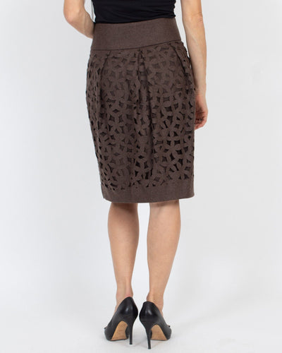 Brunello Cucinelli Clothing Medium | 6 Wool Cutout Skirt