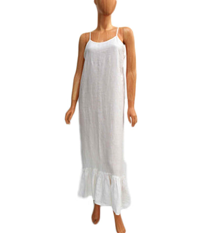 Bryn Walker Clothing Medium Linen Spaghetti Strap Maxi Dress