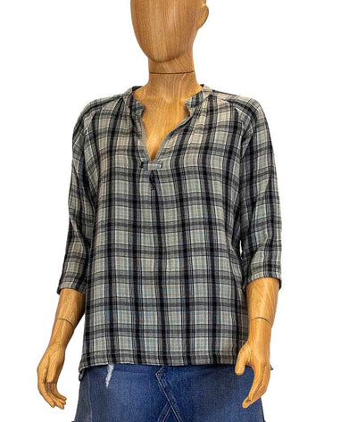 BSBEE Clothing XS Plaid V-Neck Blouse