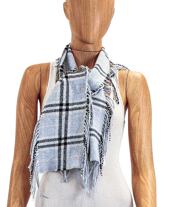 Burberry plaid scarf with sales fringe