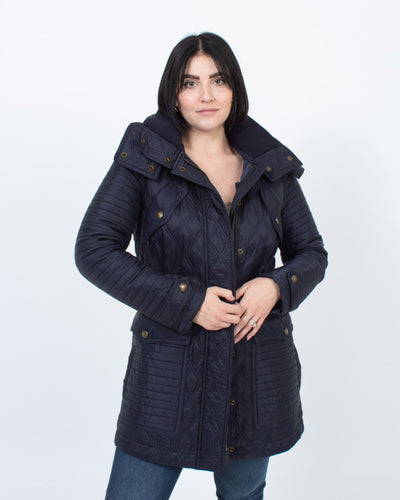 Burberry London Clothing Medium Navy Diamond Quilted Jacket