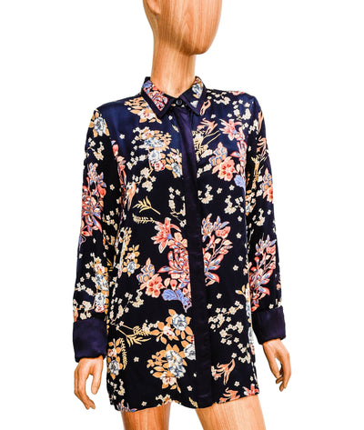 byTiMo Clothing Large Satin Button Up with Masked Buttons