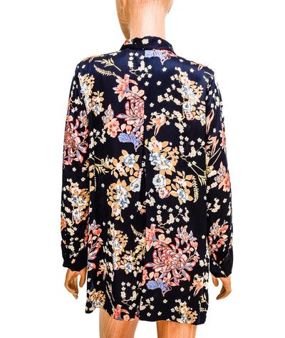 byTiMo Clothing Large Satin Button Up with Masked Buttons
