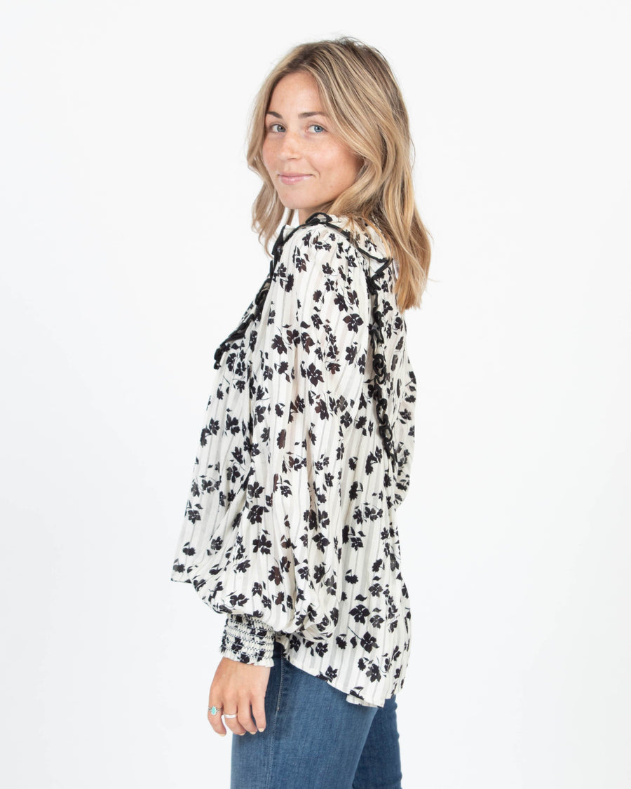 byTiMo Clothing Small Long Sleeve Floral Blouse