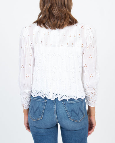 byTiMo Clothing Small White Eyelet Button Down