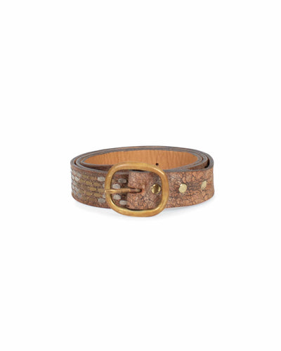 Calleen Cordero Accessories Small Studded 1" "Snake" Belt in Brown