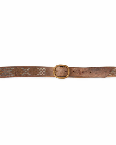 Calleen Cordero Accessories Small Studded 1" "Snake" Belt in Brown