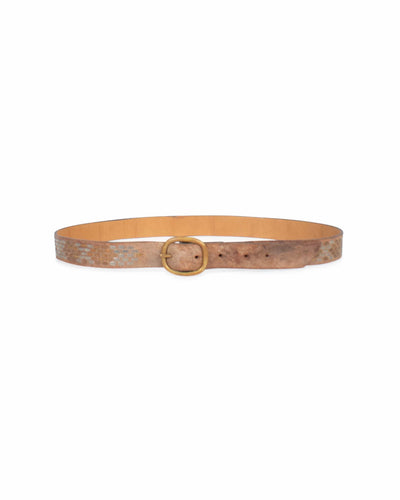 Calleen Cordero Accessories Small Studded 1" "Snake" Belt in Brown
