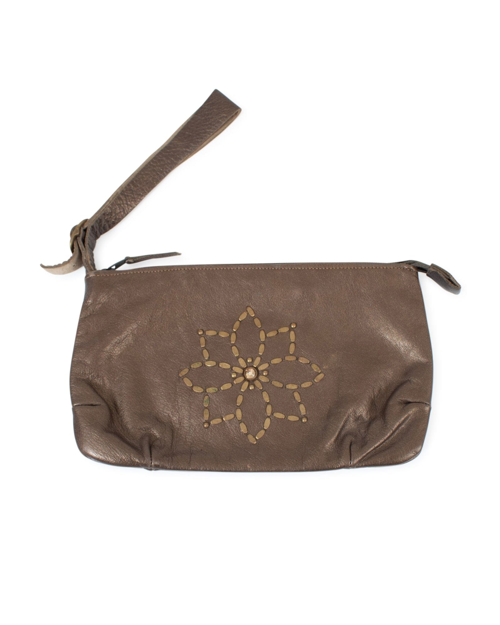 Calleen Cordero Bags One Size Studded Leather Wristlet Clutch