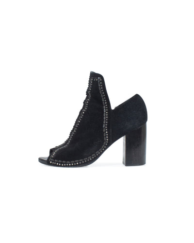 Calleen Cordero Shoes XS | US 5.5 Studded Open Toe Heeled Suede Bootie
