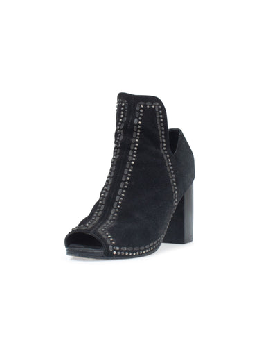 Calleen Cordero Shoes XS | US 5.5 Studded Open Toe Heeled Suede Bootie