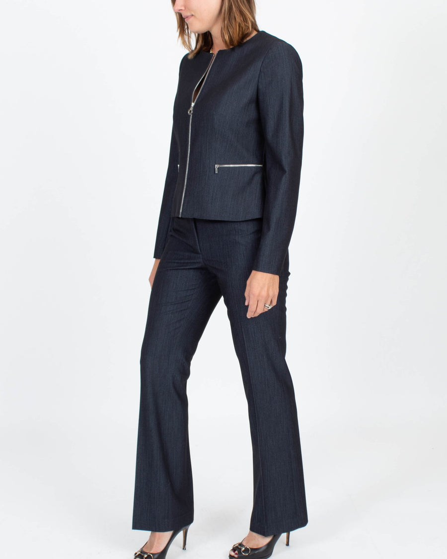 Calvin Klein Clothing Small Zip Front Blazer Modern Fit Pant Set