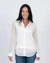 Calvin Klein Clothing XS Button Up Tiered Blouse